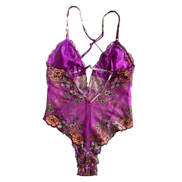 *New* SAVAGE X FENTY Mod Poppy Lace‎ Teddy Size 8/10 Floral Mesh Lingerie - Picture 6 of 13